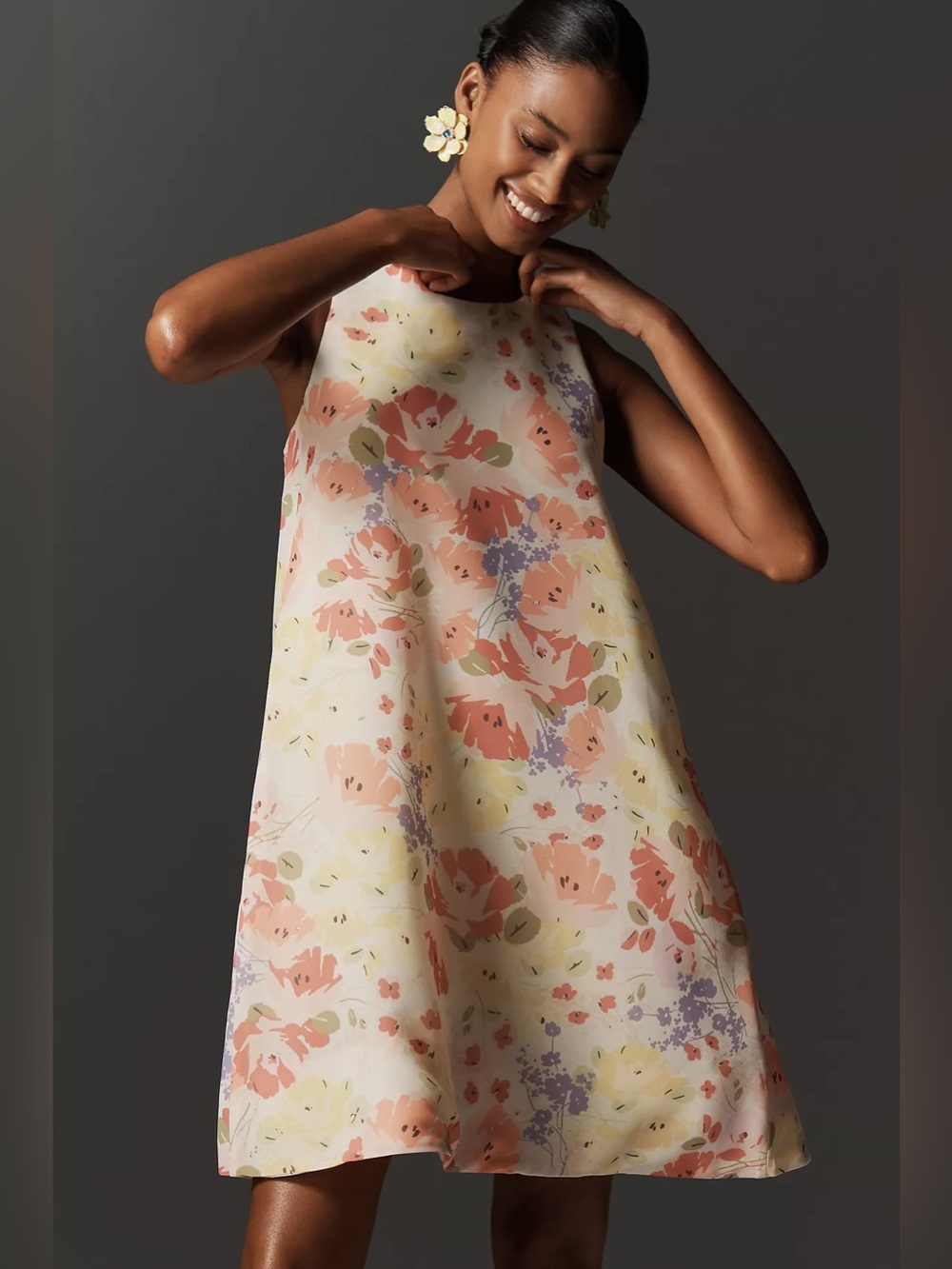 Maeve
Sleeveless Crew-Neck Chiffon Mini Dress